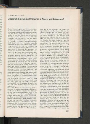 Ursprünglich slawische Ortsnamen in Angeln und Schwansen?