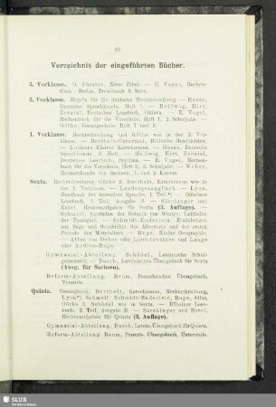 Verzeichnis der eingeführten Bücher