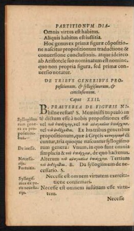 De Tribus Generibus Propositionum ... Caput XXII.