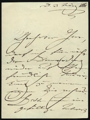 Brief von Clara Schumann an Heinrich Röver