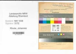 Entnazifizierung Johannes Rhode , geb. 27.02.1905 (Beamter)