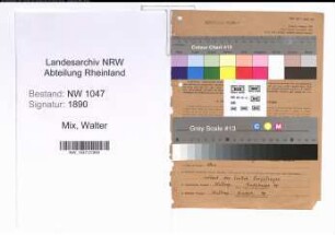 Entnazifizierung Walter Mix , geb. 08.04.1909 (Postbeamter)