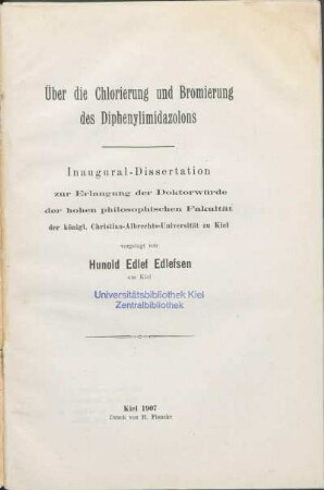 Über die Chlorierung und Bromierung des Diphenylimidazolons