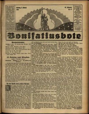 Erste Ausgabe vom Sonntag, den 08. Oktober 1933.