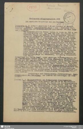 Geologische Pfingstexcursion 1933 ins westliche Erzgebirge und ins Vogtland