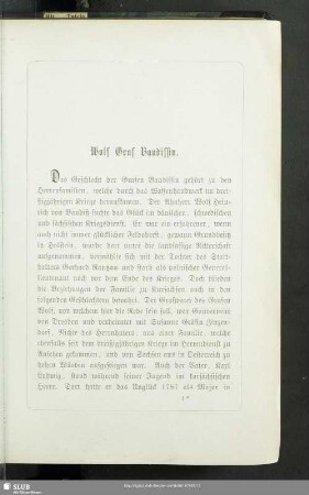 Wolf Graf Baudissin : Biographische Skizze