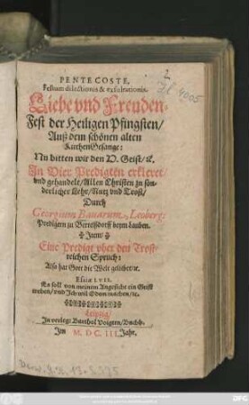 Pentecoste, Festum dilectionis & exsultationis