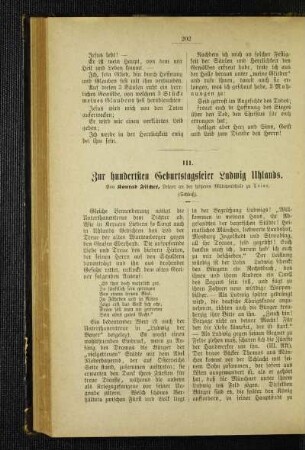 Zur hundertsten Geburtstagsfeier Ludwig Uhlands : (Schluß)