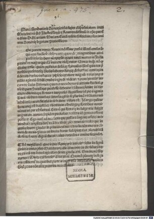 Super dispositionem anni 1486 : mit Widmungsbrief des Autors an Kardinal Ascanio Maria Sforza