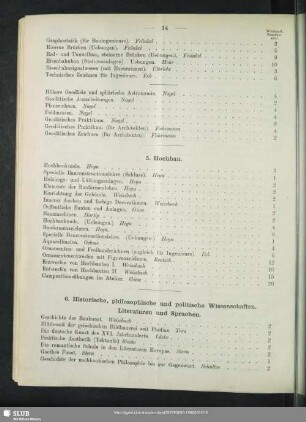 6. Historische, philosophische und politische Wissenschaften. Literaturen und Sprachen