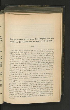 Eenige beschouwingen over de bestrijding van den roofbouw der inlandische bevolking in Ned.-Indie.