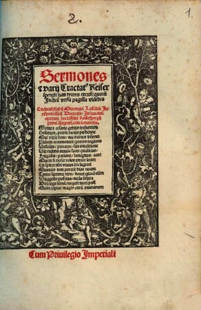 Sermones e[t] varij Tractat[us] Keiserspergii