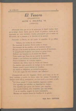 El tesoro : (Fragmento) - (Inédito) - Acto I, Escena VI