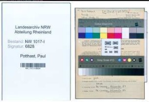 Entnazifizierung Paul Potthast , geb. 31.01.1886 (Schneider)