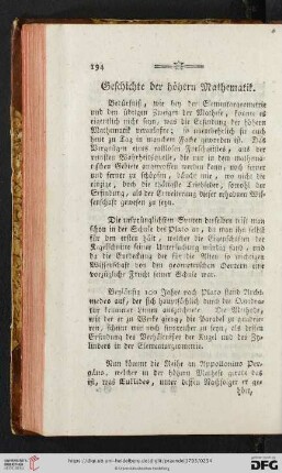 Geschichte der höhern Mathematik