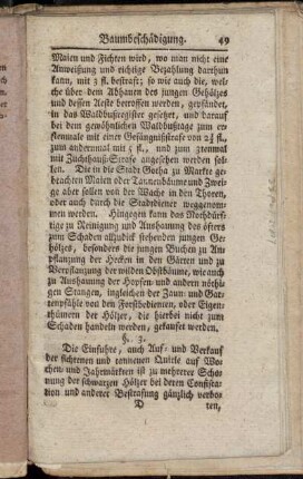 Baumbeschädigung. - Baumpflanzung.
