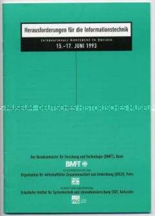Programm einer internationalen Konferenz zur Informationstechnik in Dresden 1993