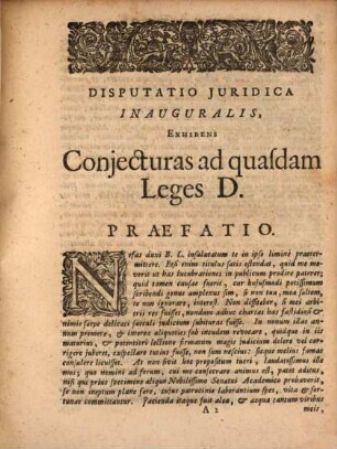 Disp. iur. inaug exhibens coniecturas ad quasdam leges D.
