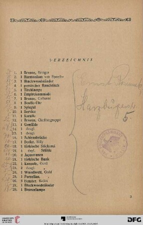 Verzeichnis (Nr. 1-457)