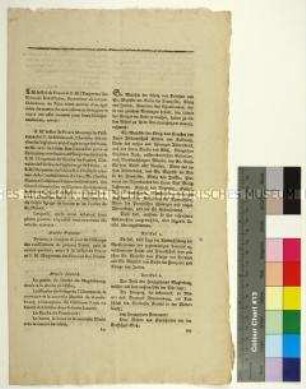 Friedensvertrag von Tilsit zwischen Friedrich Wilhelm III. König von Preußen und Napoleon I. Kaiser der Franzosen (dt./frz.)