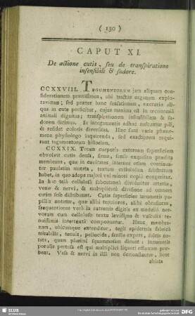 Caput XI. De actione cutis, seu de transpiratione insensibili & sudore