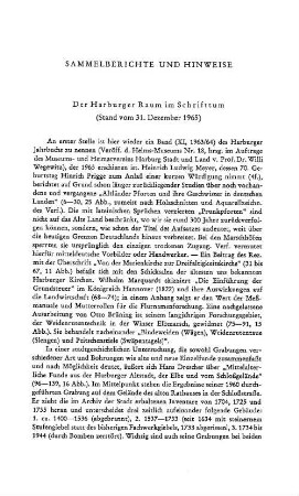 Sammelberichte und Hinweise