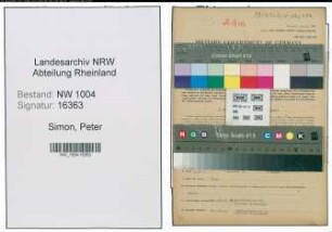 Entnazifizierung Peter Simon , geb. 29.12.1896 (Installateur)