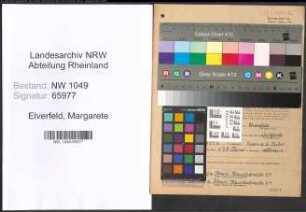 Entnazifizierung Margarete Elverfeld , geb. 08.08.1902 ()