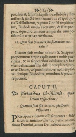 Caput II. De Virtutibus Christianis, quae Deum respiciunt.
