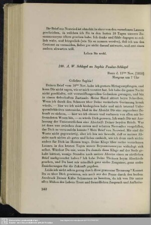 August Wilhelm von Schlegel an Sophie von Schlegel, Bonn, 15.11.1818