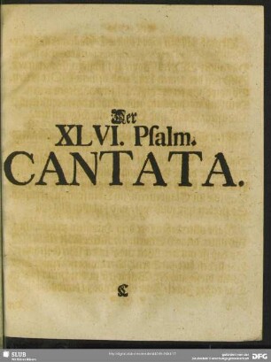 Der XLVI. Psalm Cantata