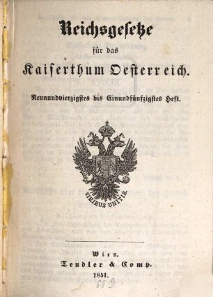 Reichsgesetze für das Kaiserthum Österreich. 17. 1851