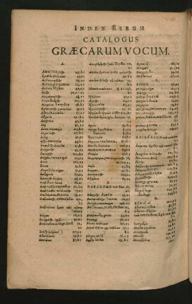 Catalogus Graecarum Vocum.