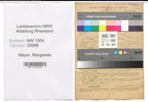 Entnazifizierung Margarete Meyer , geb. 17.11.1890 ()