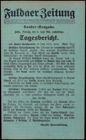 Ausgabe vom Dienstag, den 08. Juni 1915.