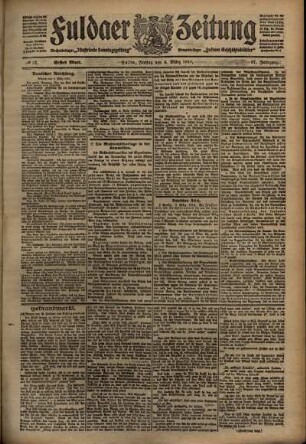 Erste Ausgabe vom Freitag, den 04. März 1910.