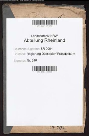 Nachforschung nach Archivalien betr. das Großherzogtum Berg, u.a. Dekreten Kaiser Napoleons I.