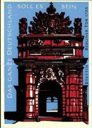 Postkarte der Serie "Das ganze Deutschland soll es sein", Motiv Stettin