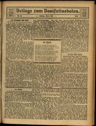 Zweite Ausgabe vom Sonntag, den 04. Mai 1924.