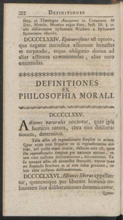 Definitiones Ex Philosophia Morali