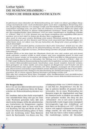 Die Hohenschramberg – Versuche ihrer Rekonstruktion.