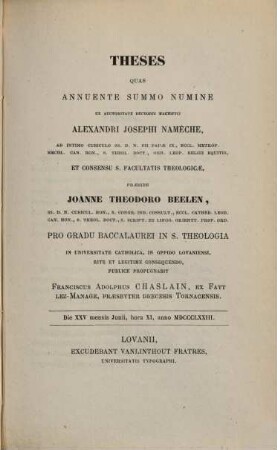Theses. 1872/73, Fac. Theol.