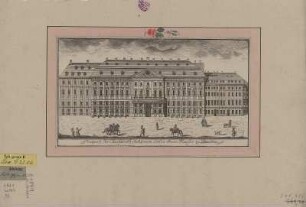 Ansicht des Landhauses in Dresden, Kupferstich, vor 1782 : Prospect des ChurFürstl. Saechs. neuen Land und SteuerHauses zu Dresden / [F. G. Schlitterlau sc.] - [Dresden] , [vor 1782]. - 1 Kunstbl. : Kupferst. ; 25 x 14 cm