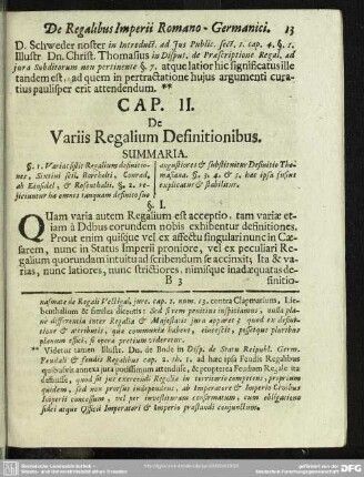 Cap. II. De Variis Regalium Definitionibus
