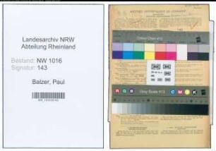 Entnazifizierung Paul Balzer , geb. 23.08.1897 (Zollbootsmann)
