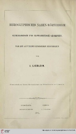 Hauptwerk: Dictionnaire de noms hiéroglyphiques: en ordre généalogique et alphabétique