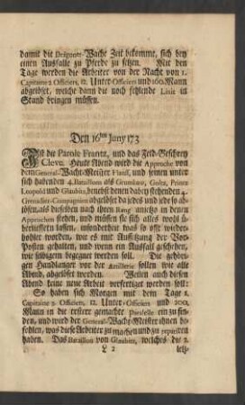 Den 16ten Juny 173