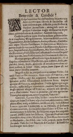 Lector Benevole & Candide!
