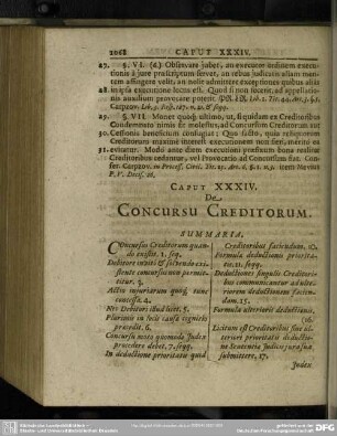 Caput XXXIV. De Concursu Creditorum