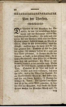 Von der Thorheit.